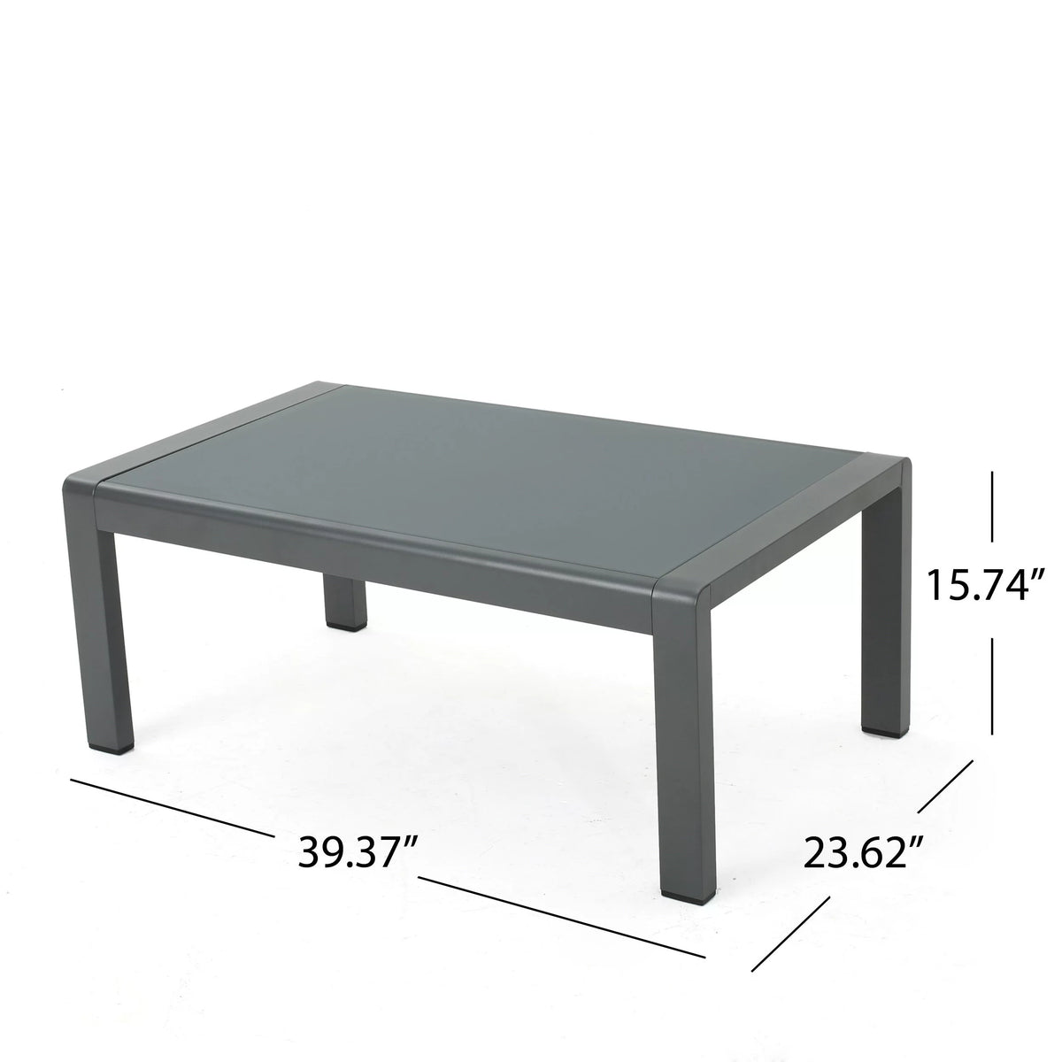 5 Piece Aluminum V-Shape Sectional Sofa Set with Cushions, Grey S549