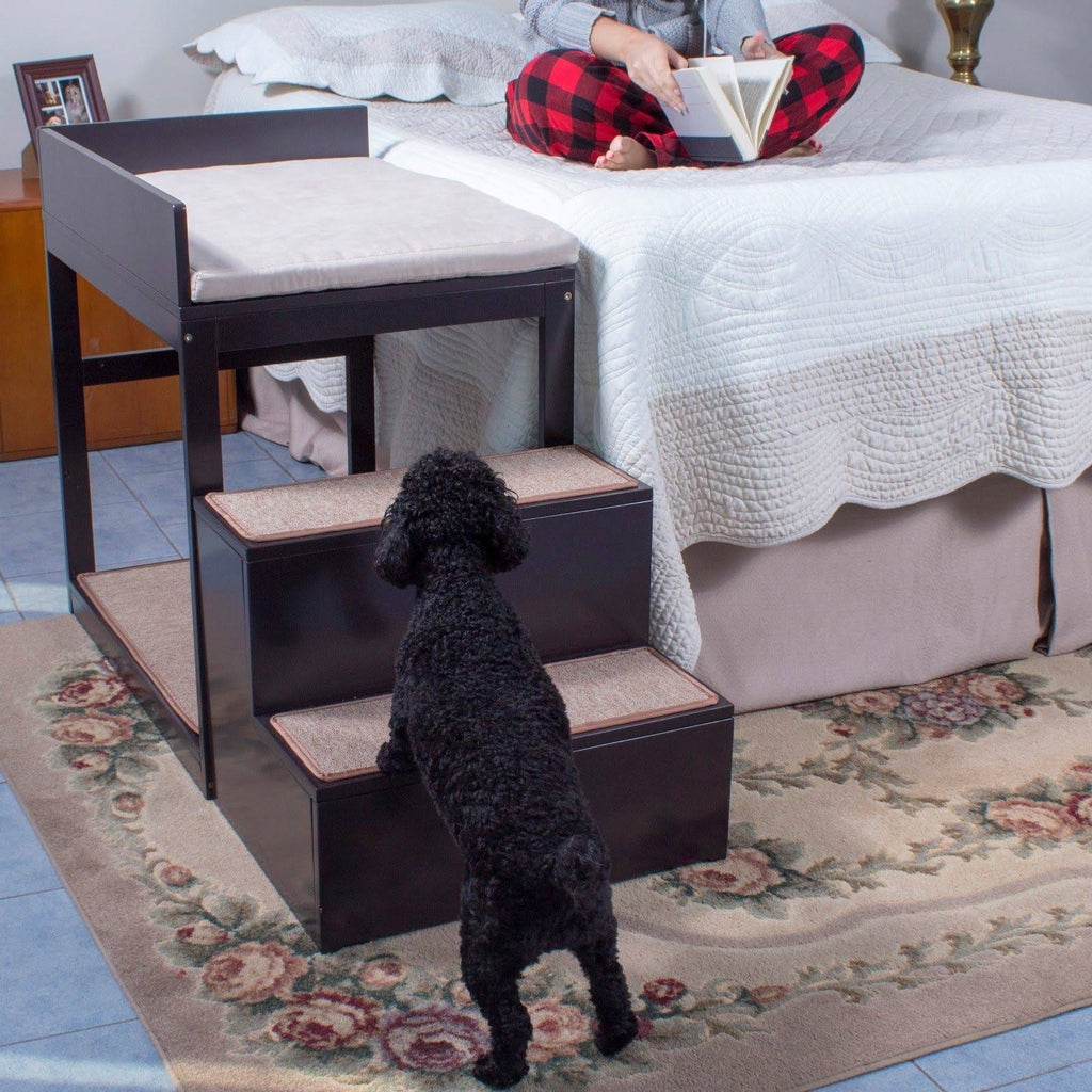 Brown Multi-Level Bed and Step System for Dogs Cats U618