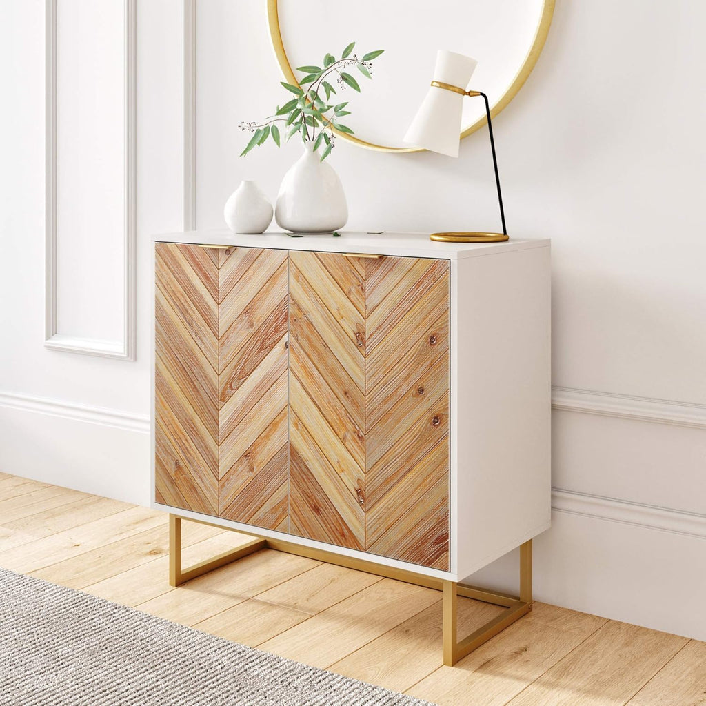 White Free Standing Accent Cabinet with Doors A560