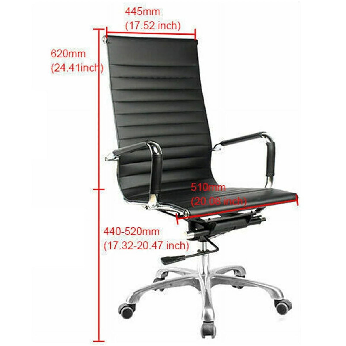 Black High-Back Leather Executive Office Chair U6682