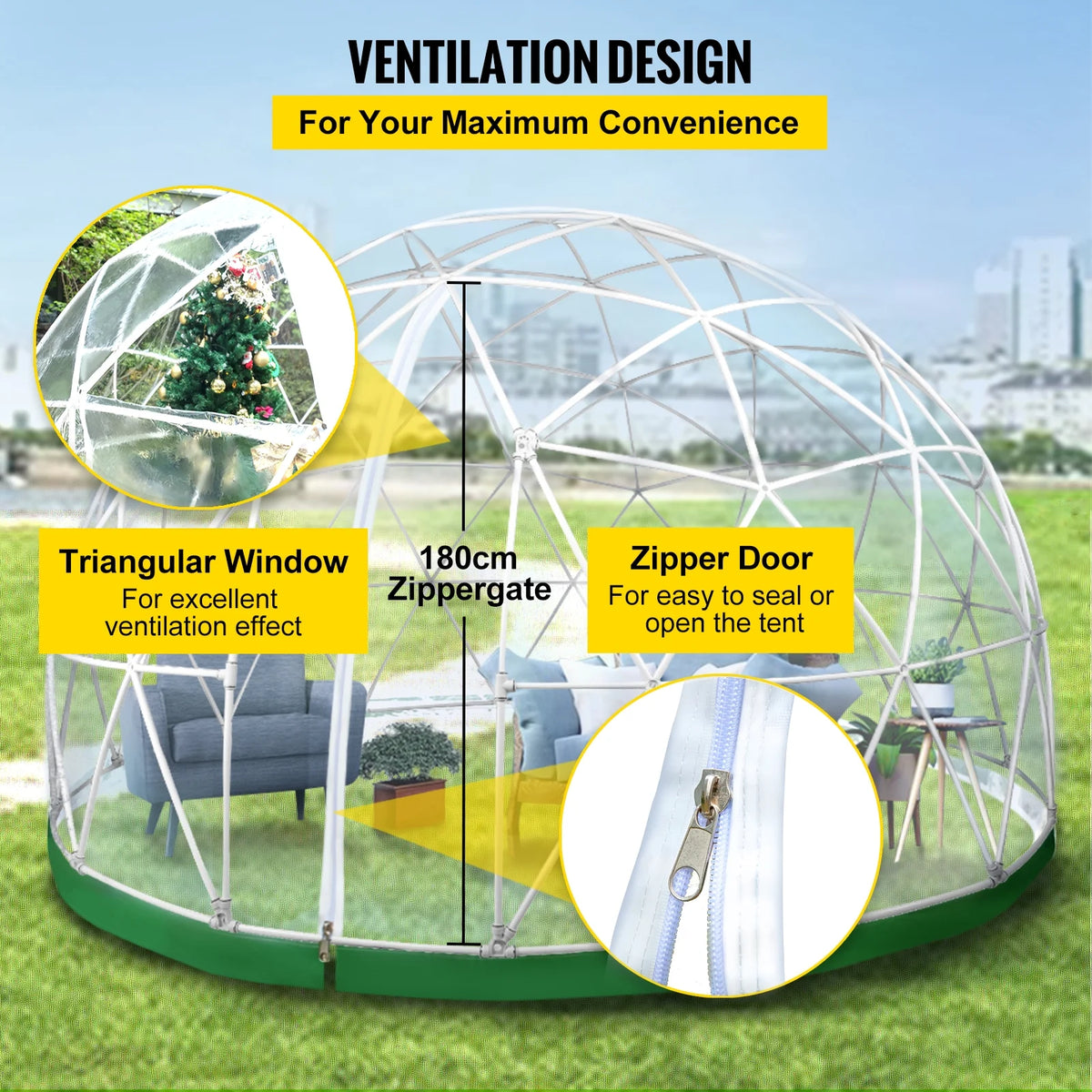 Dome Igloo Bubble Tent with PVC Cover and Mesh Cover T504