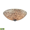 Polished Chrome 3-Light Flush Mount with Painted Mosaic Glass Y99064