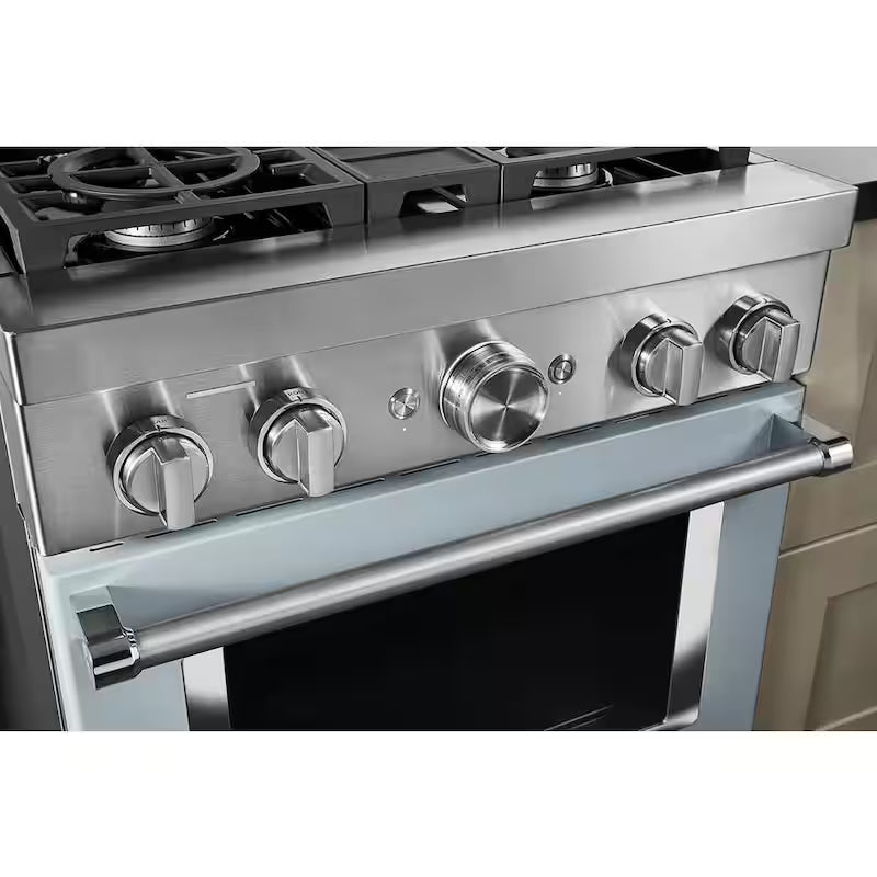 4.1 cu. ft. Smart Gas Range with Self-Cleaning and True Convection in Misty Blue W6333