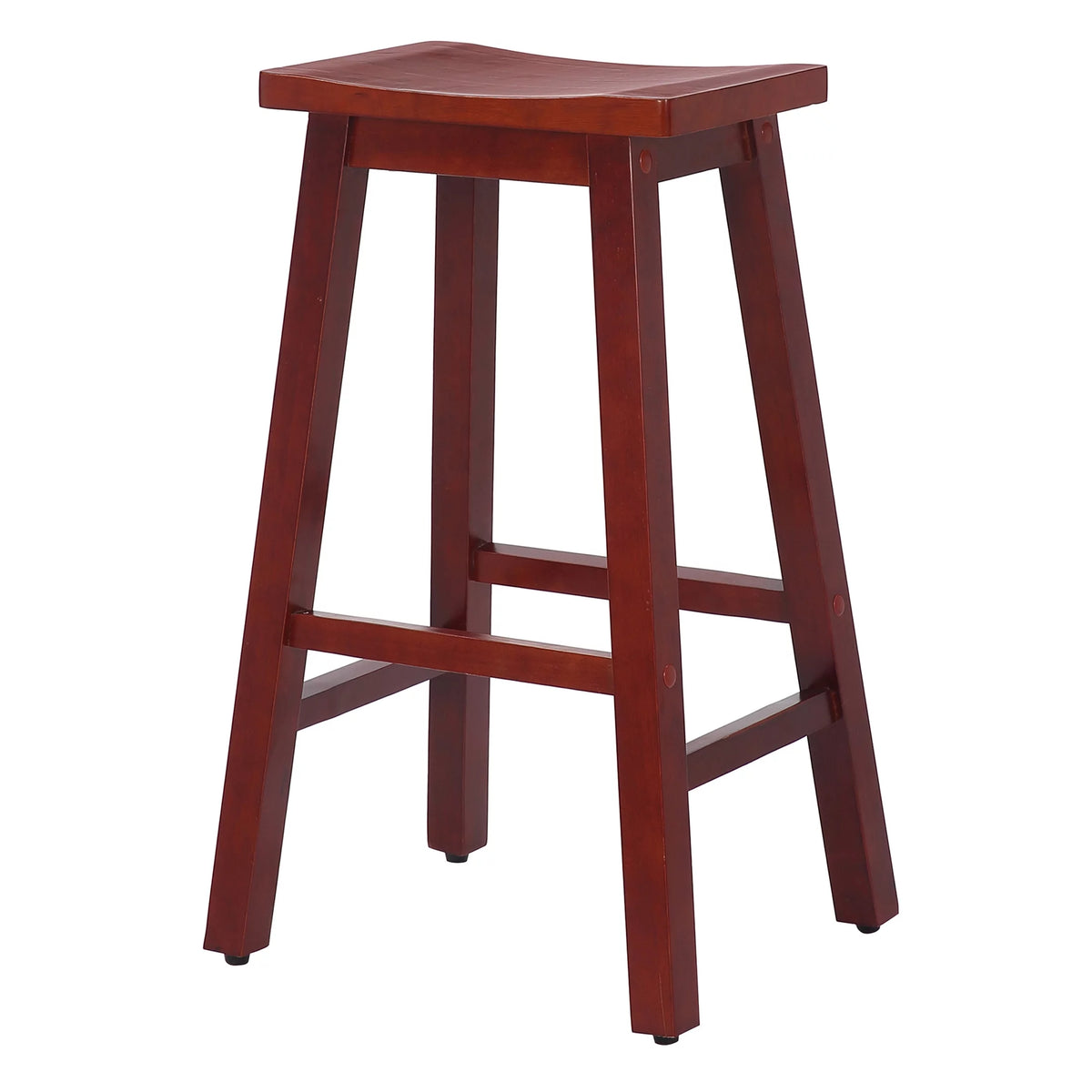 29 Inch Saddle Bar Stools Set of 2 Solid Wood Cherry P87648