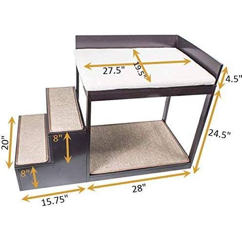 Brown Multi-Level Bed and Step System for Dogs Cats U618