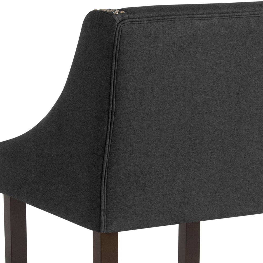 Brown Leather Barstool with Nail Trim Z65545
