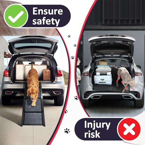 67" Foldable Dog Ramp with Non-Slip Rug Surface C201
