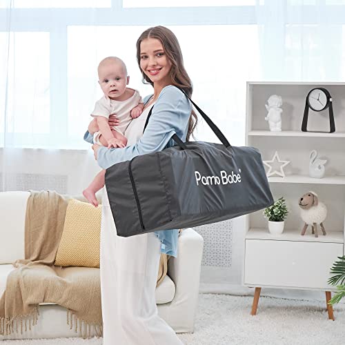 Grey Foldable Playpen with Bassinet, Mattress, Changing Table K274712