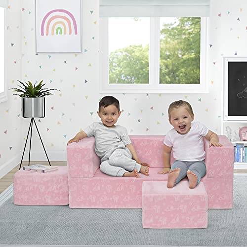 Grey Modular Foam Sofa with 2 Ottomans V4946