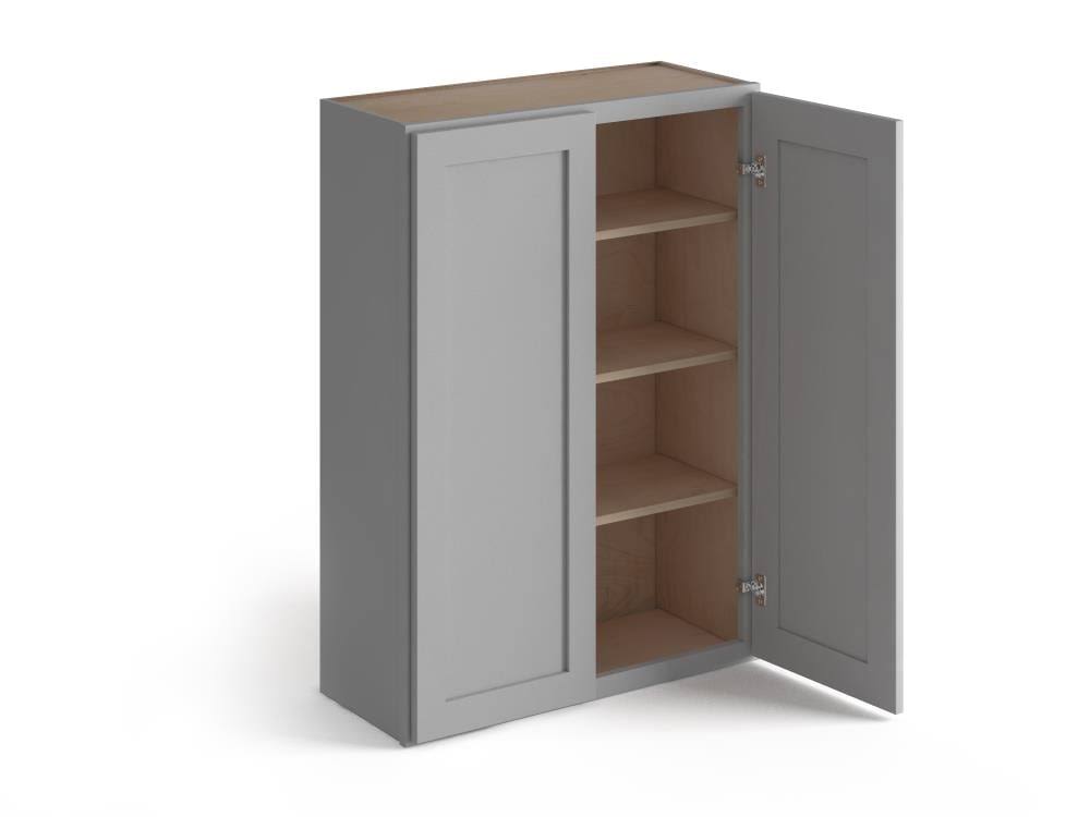 24-in W x 42-in H x 12-in D Gray Birch Wall Cabinet F446154