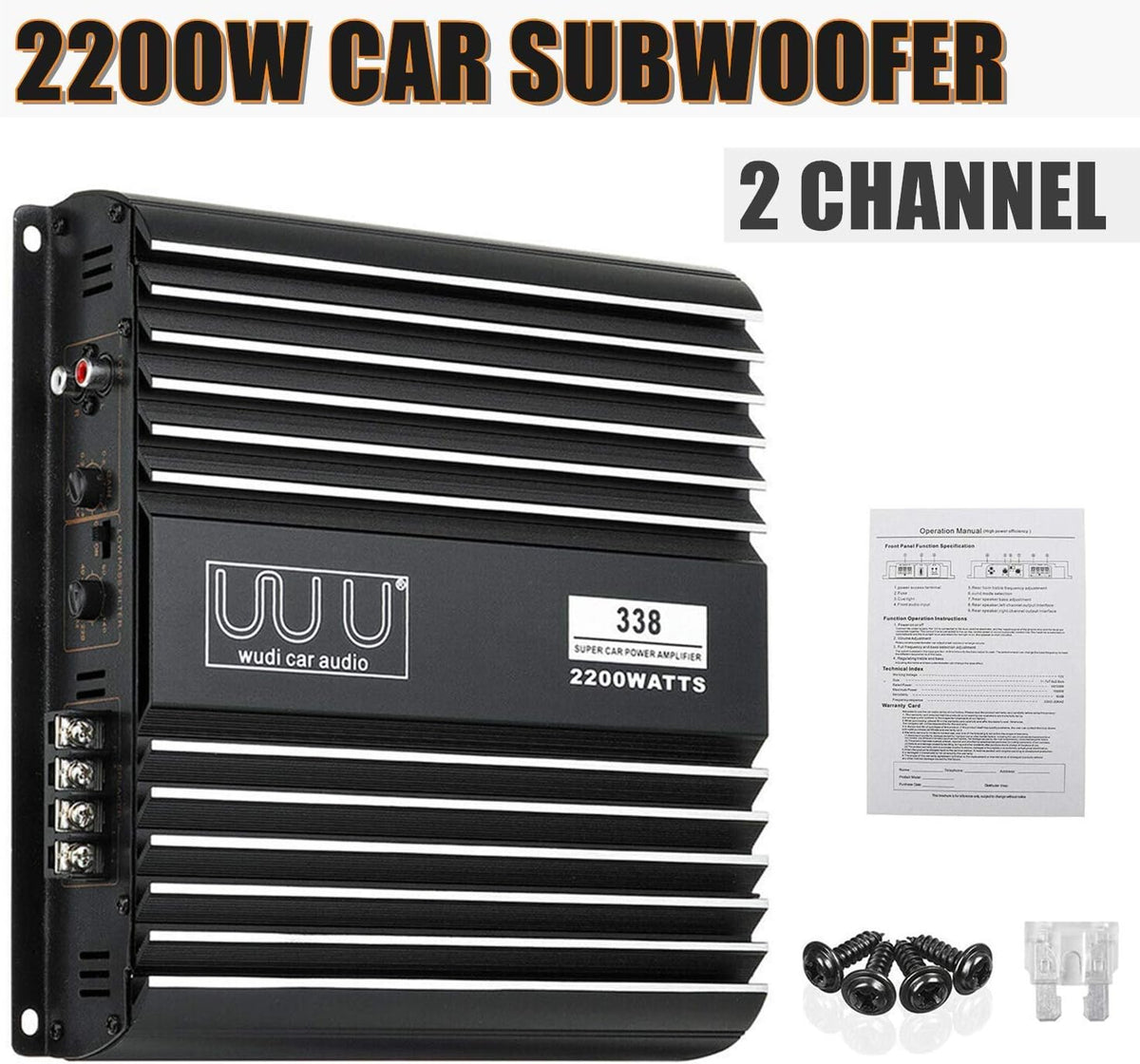 2 Channel 2200W Car Amplifier Pack of 2 K576