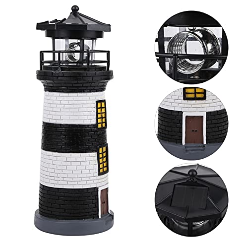 Solar Lighthouse Rotating Outdoor Light Garden Ornament C80942