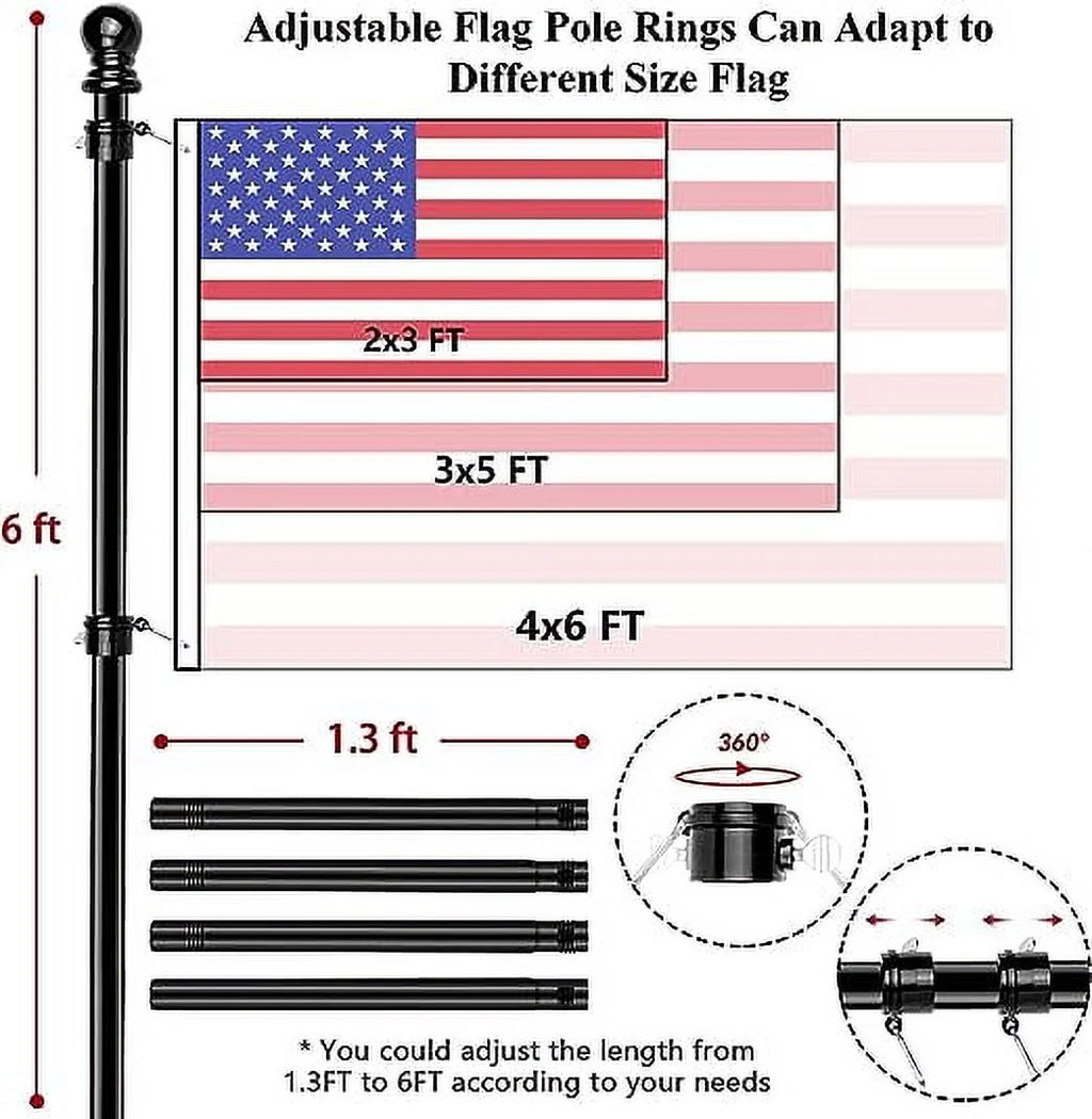 Black Wall Mount Flag Pole Kit Z34033