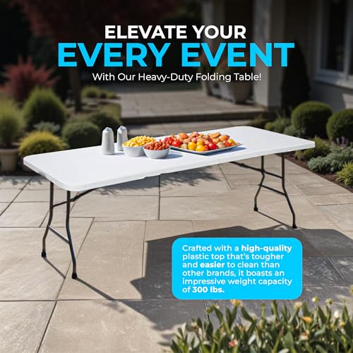 4ft White Plastic Folding Table A635
