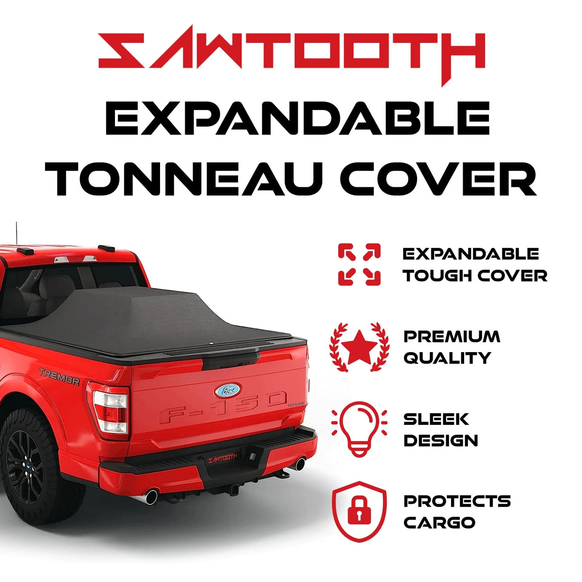 Sawtooth Expandable Tonneau Cover for Truck Bed F95394