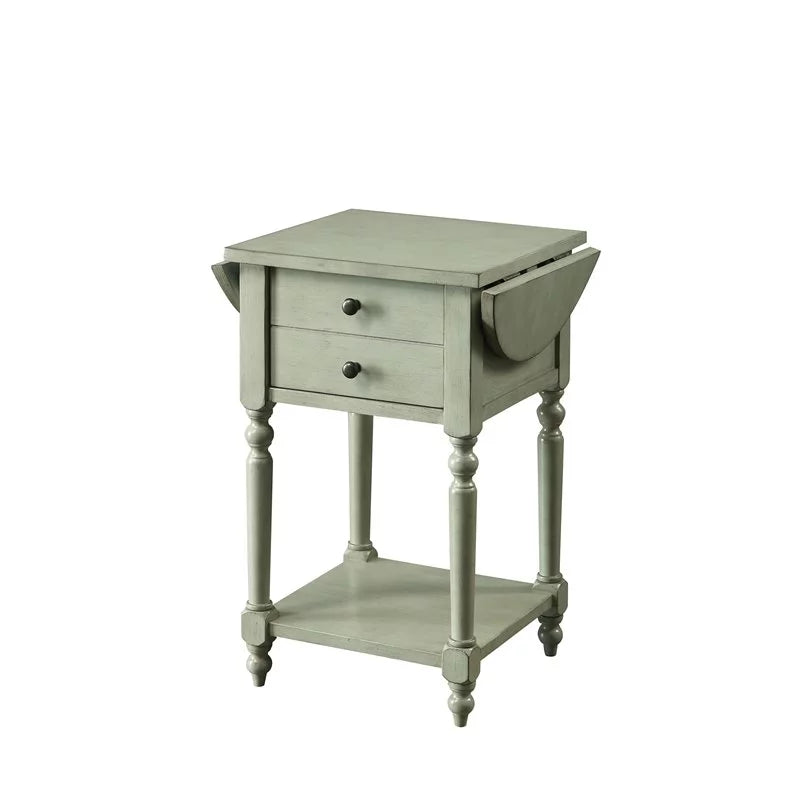 Wood Drop-Leaf Side Table Antique Gray M547088