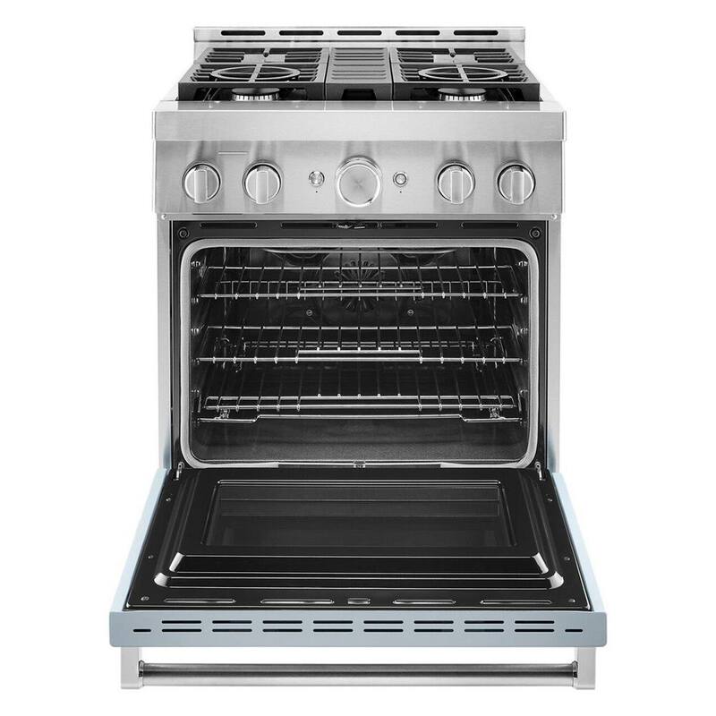 4.1 cu. ft. Smart Gas Range with Self-Cleaning and True Convection in Misty Blue W6333