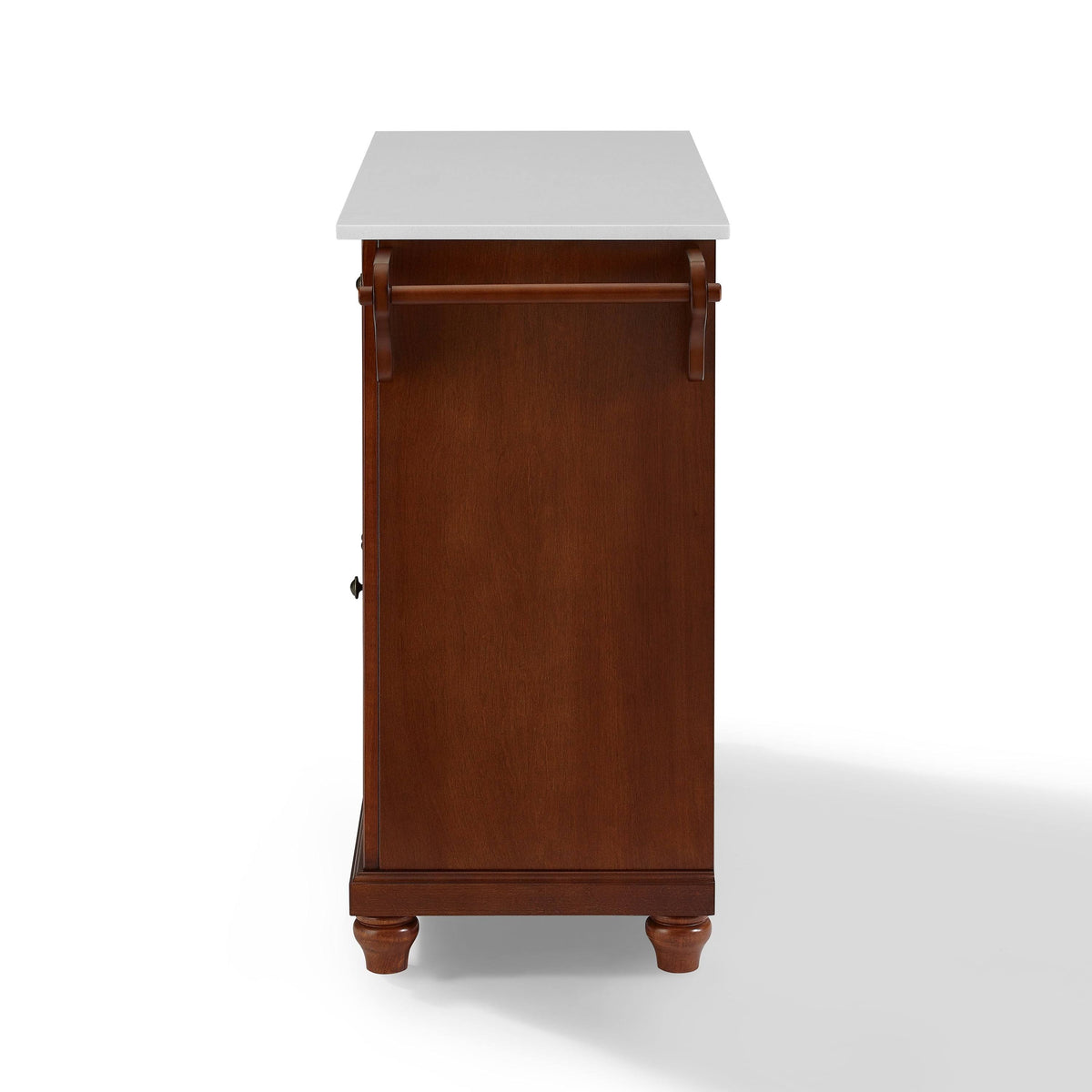 Mahogany/White Granite Top Full Size Kitchen Island/Cart O912