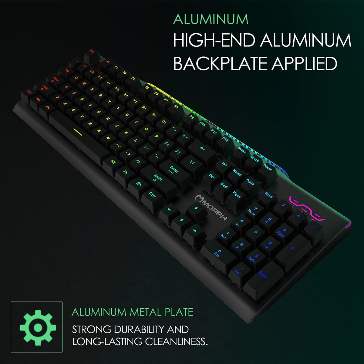 Black USB Wired RGB Mechanical Gaming Keyboard Z2589