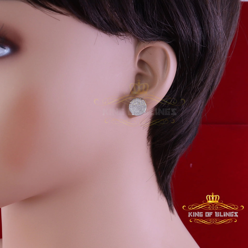 925 Sterling Silver Diamond Stud Earrings F918