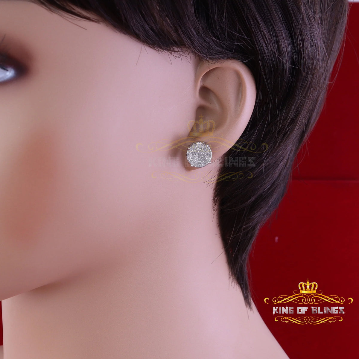 925 Sterling Silver Diamond Stud Earrings F918