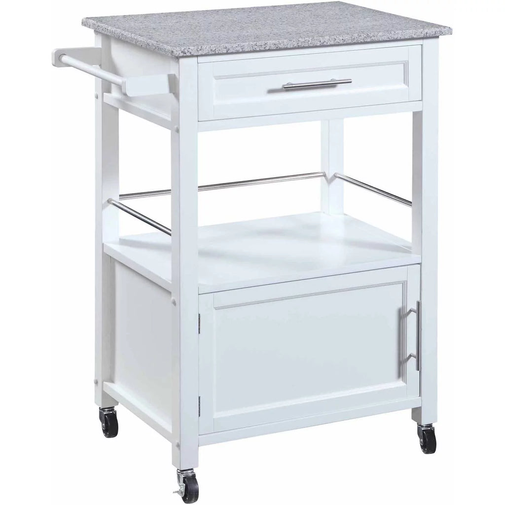 White Wood Kitchen Cart S79449