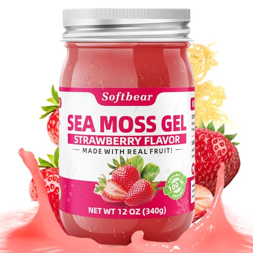 Strawberry Flavored Sea Moss Gel 12 OZ Organic Raw Vegan P9947