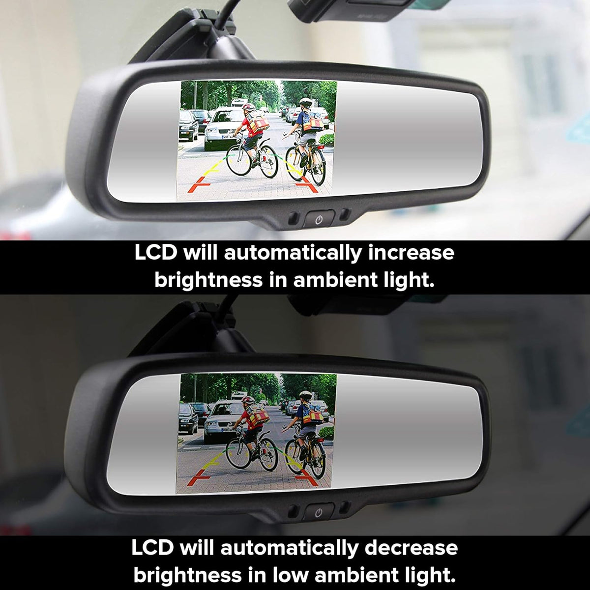 Rear View Mirror with 4.3 LCD Display and 4 Parking Sensors T36303