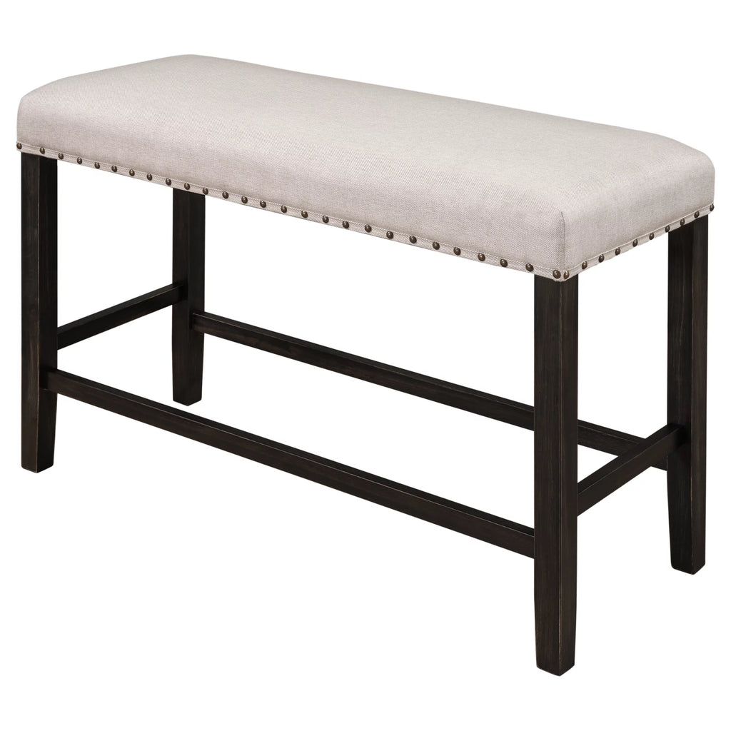 Rustic Wooden Upholstered Dining Bench U868136