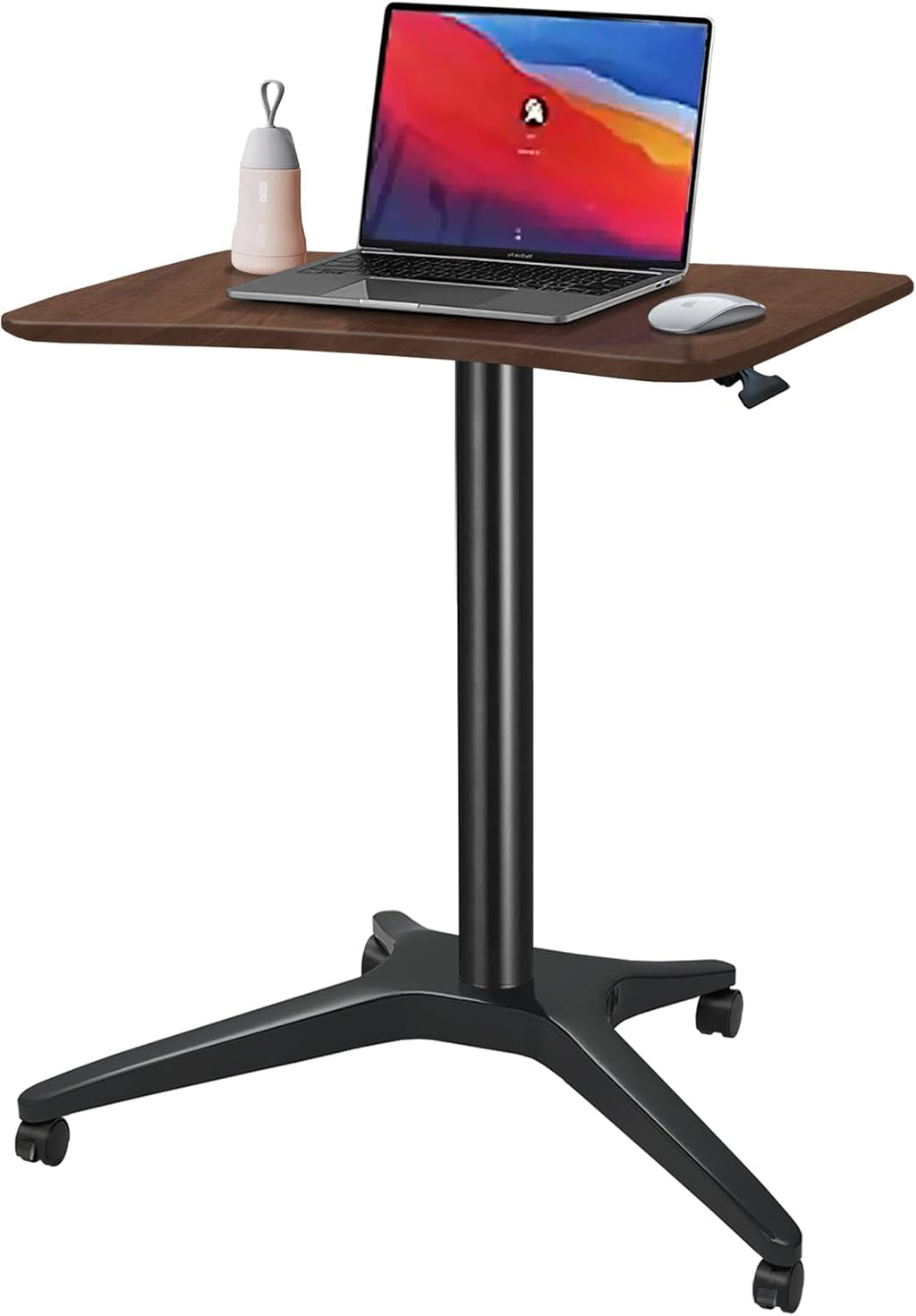 White Pneumatic Adjustable Height Desk, 26 18 Platform H88590