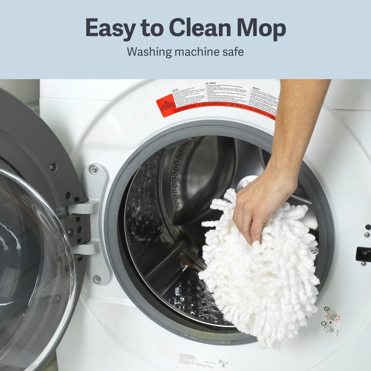 Blue/White Microfiber Spin Mop with 2-Bucket System M536