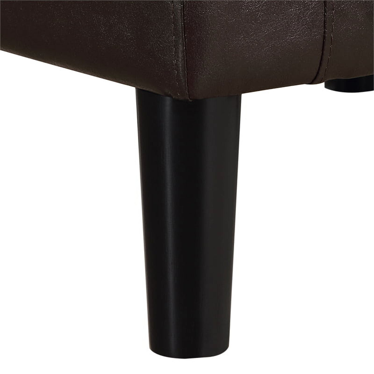 Espresso Faux Leather Fabric Accent Chair with Ottoman J84091