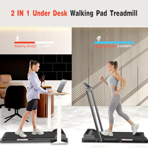 2 in 1 Foldable Treadmill with Handle Bar and Remote Control Q3309