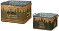 Rustic Square Metal Bins, Set of 2 S616