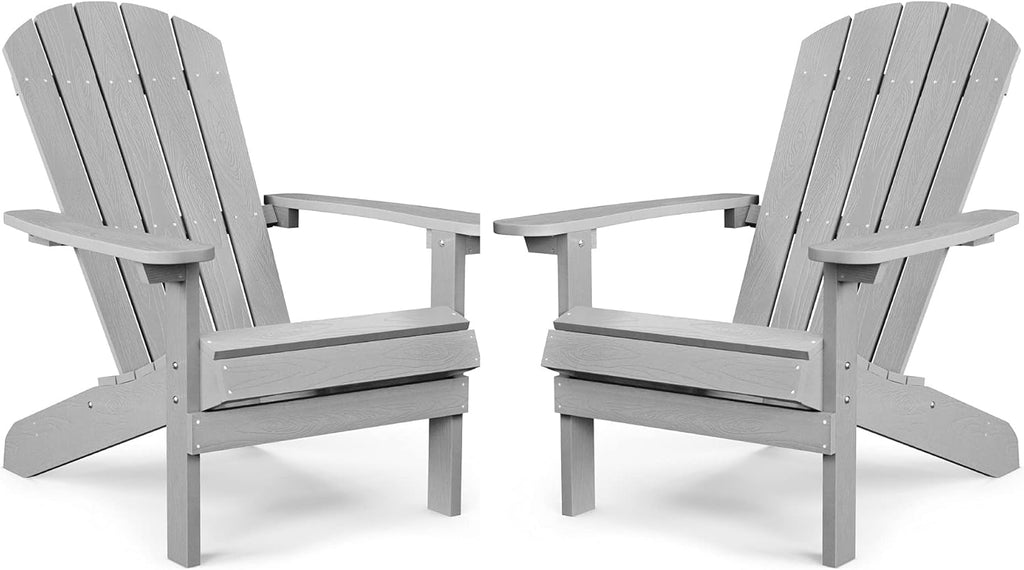Adirondack Chairs Set of 2 Plastic Weather Resistant Black K67432