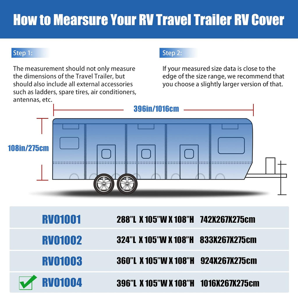 6 Layers Windproof Anti-Scratch UV Resistant Travel Trailer Cover L888043