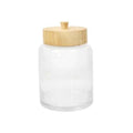 Glass Jar with Wood Lid W8182