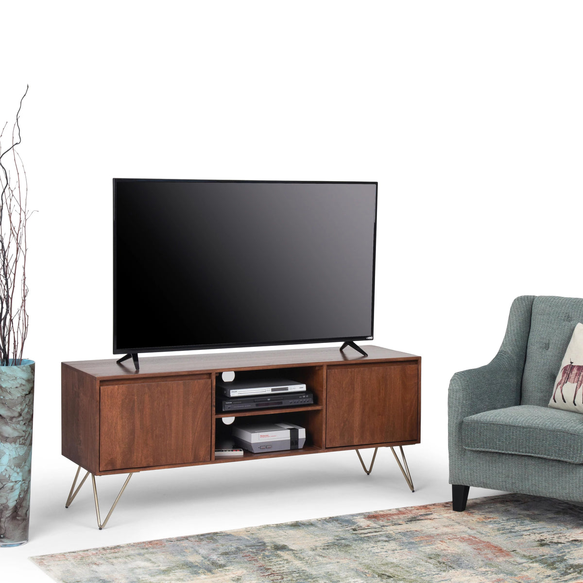 Umber Brown Stain TV Media Stand Y6162