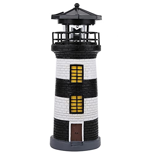 Solar Lighthouse Rotating Outdoor Light Garden Ornament C80942