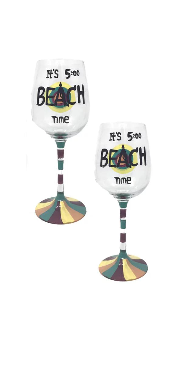 Hand Painted Wine Glass Set V60960