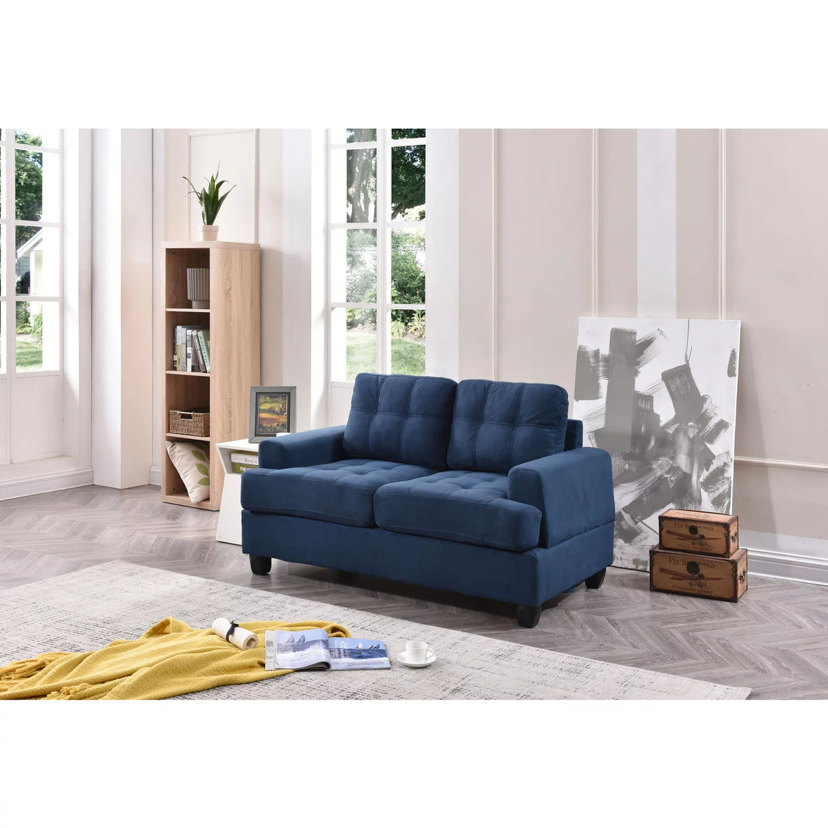 Navy Blue Loveseat V890580
