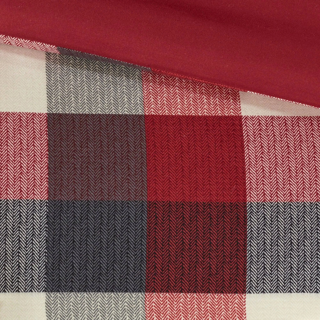 6 Piece Herringbone Duvet Cover Set Red King/Cal King R994459