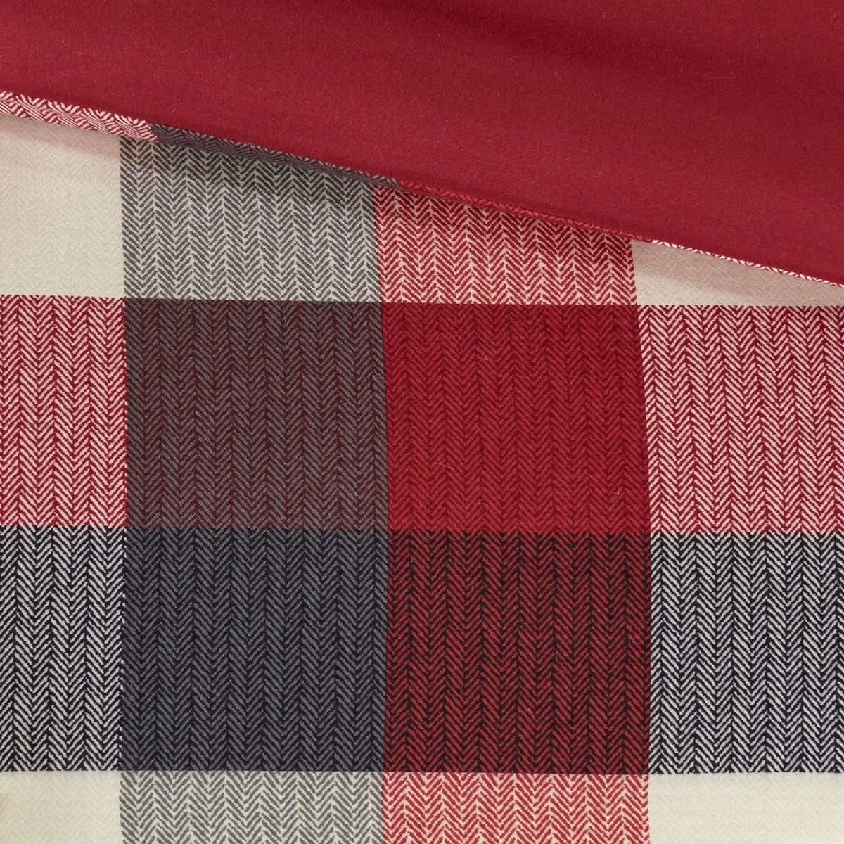 6 Piece Herringbone Duvet Cover Set Red King/Cal King R994459