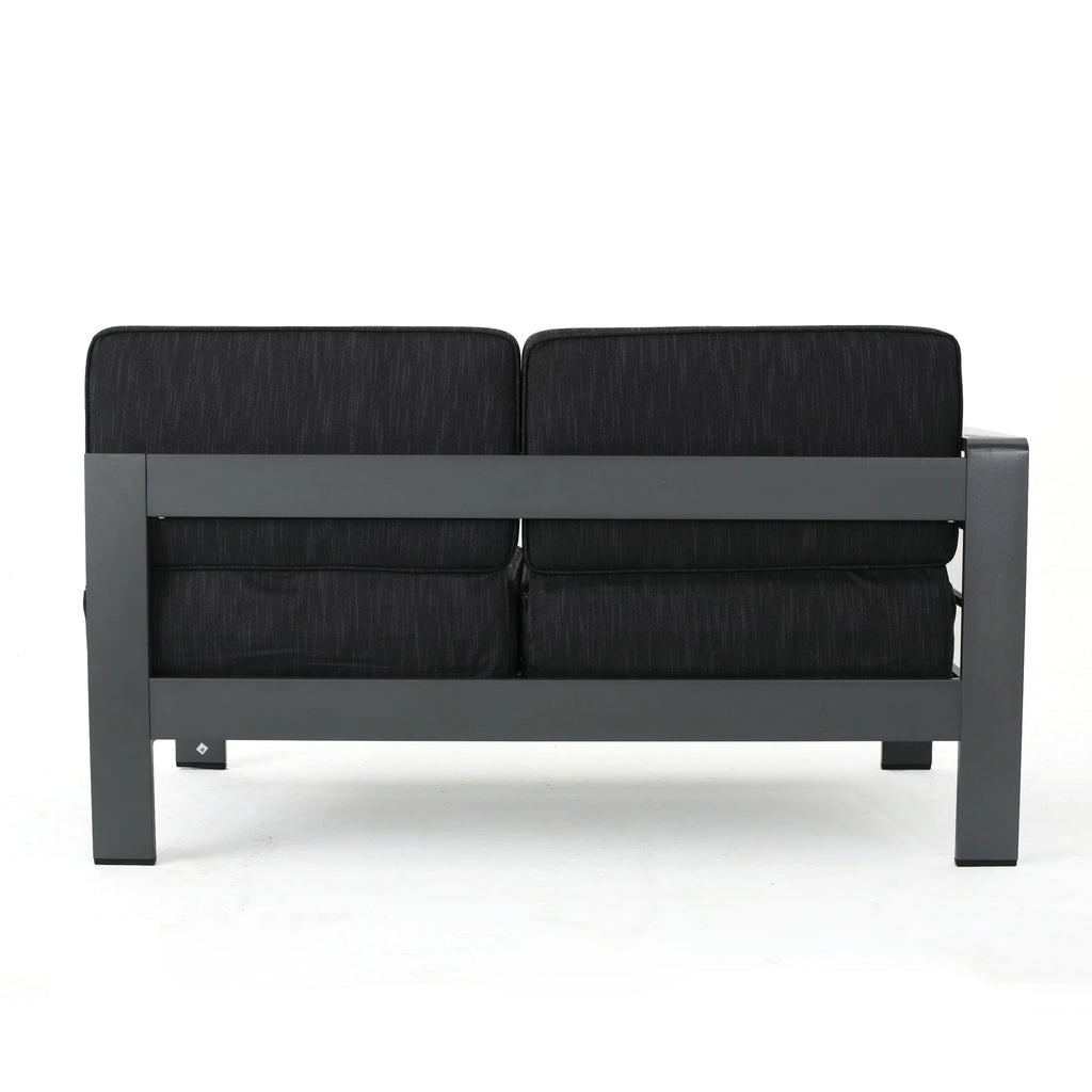 5 Piece Aluminum V-Shape Sectional Sofa Set with Cushions, Grey S549