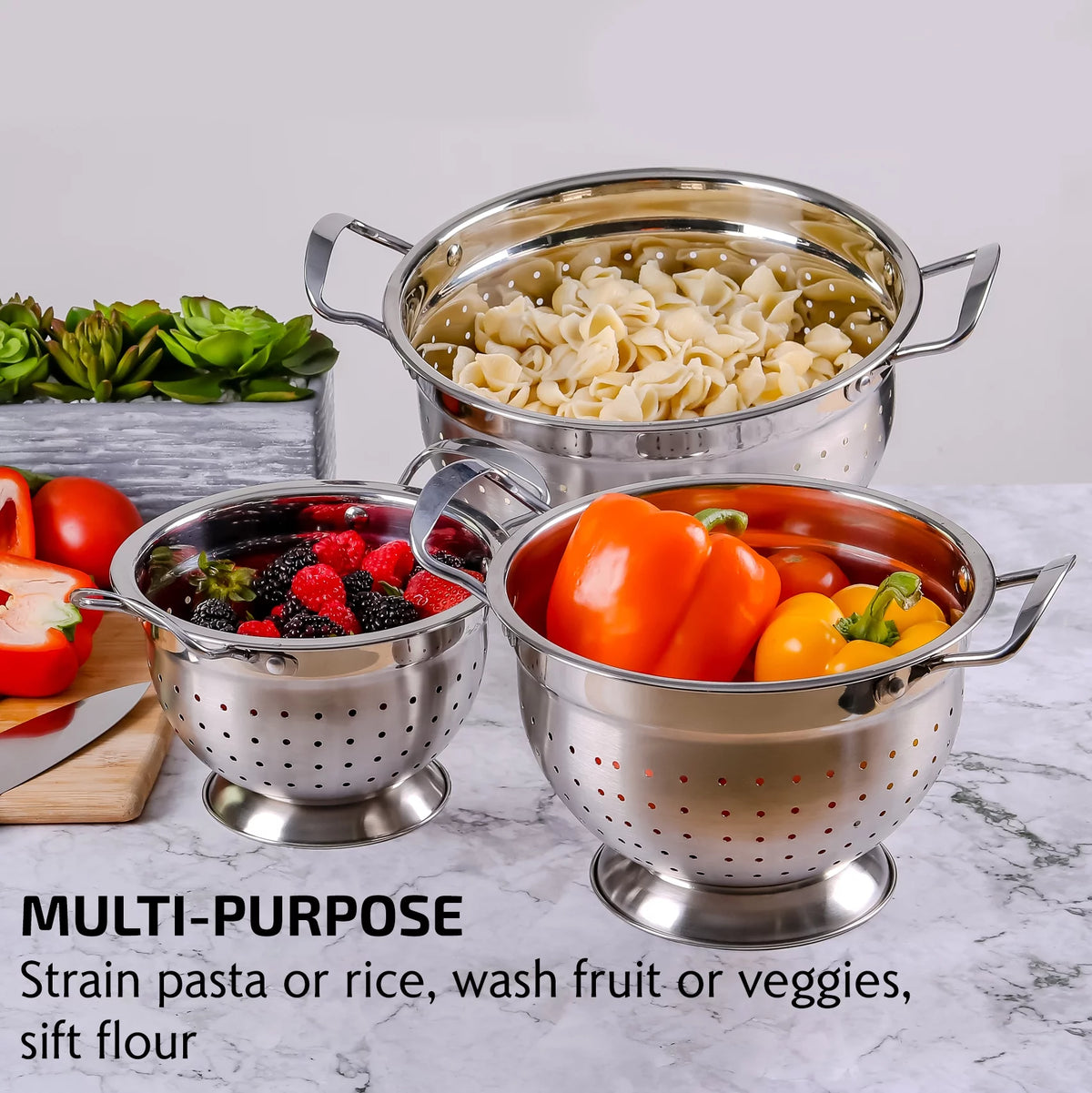 Stainless Steel Colander Set of 3 T80040