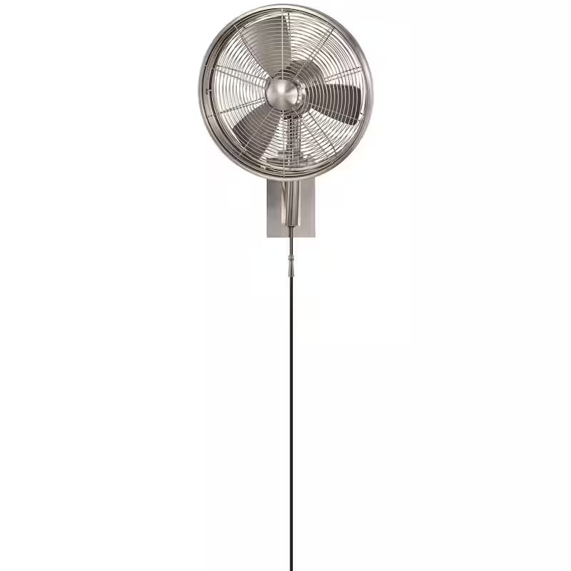 15 in. Indoor/Outdoor Brushed Nickel Wall Mount Fan Y663290