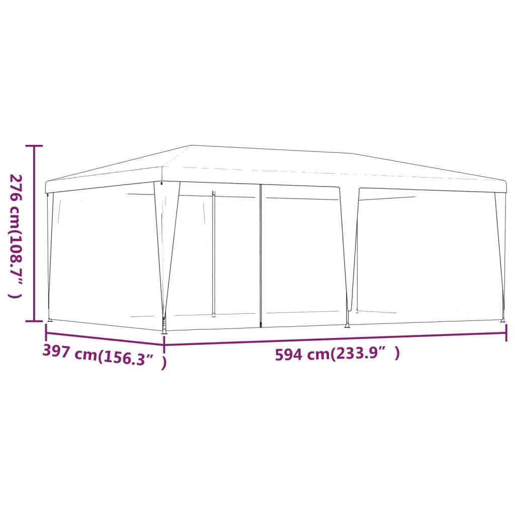 19.7'x13.1' HDPE Party Tent with 6 Mesh Sidewalls S851