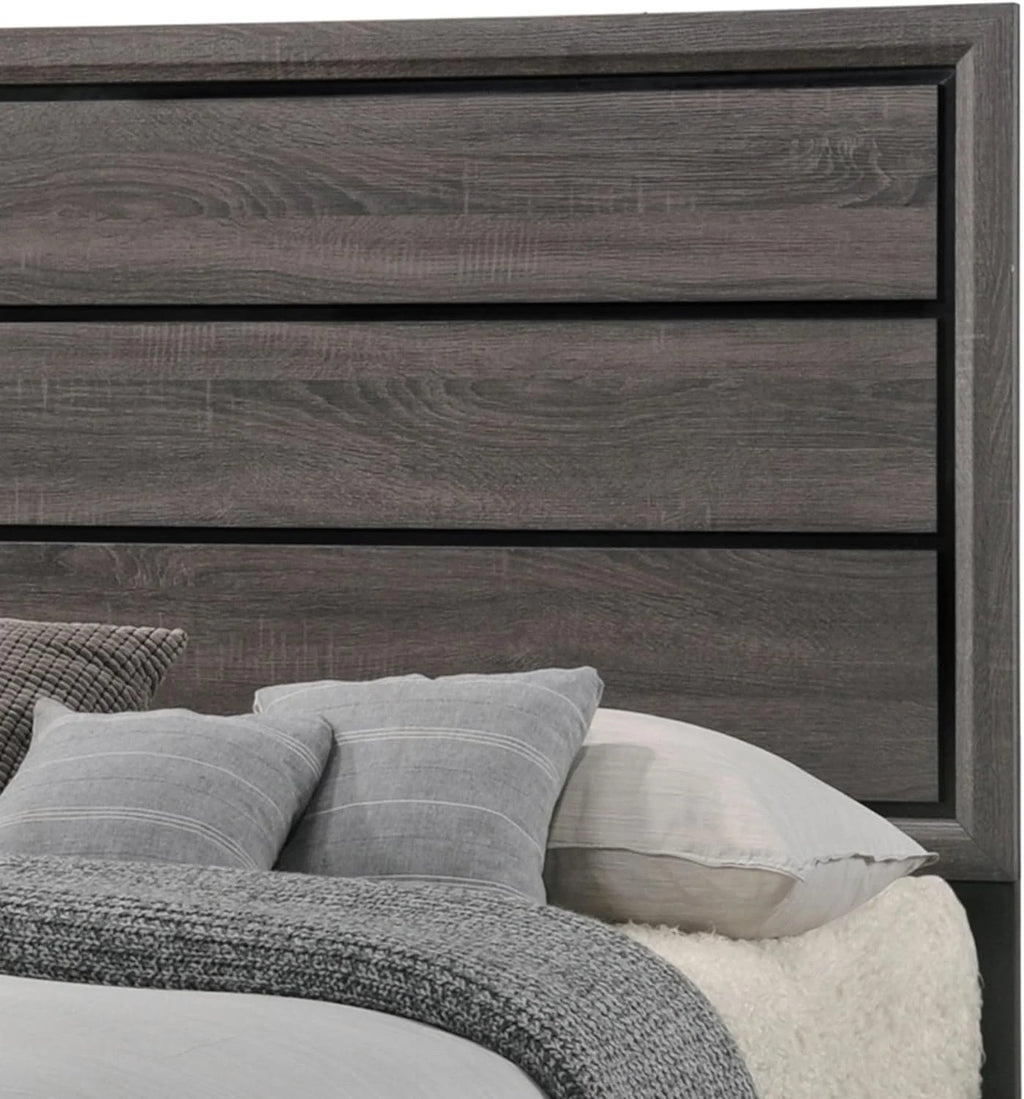Gray Wooden Bed King Size E4218