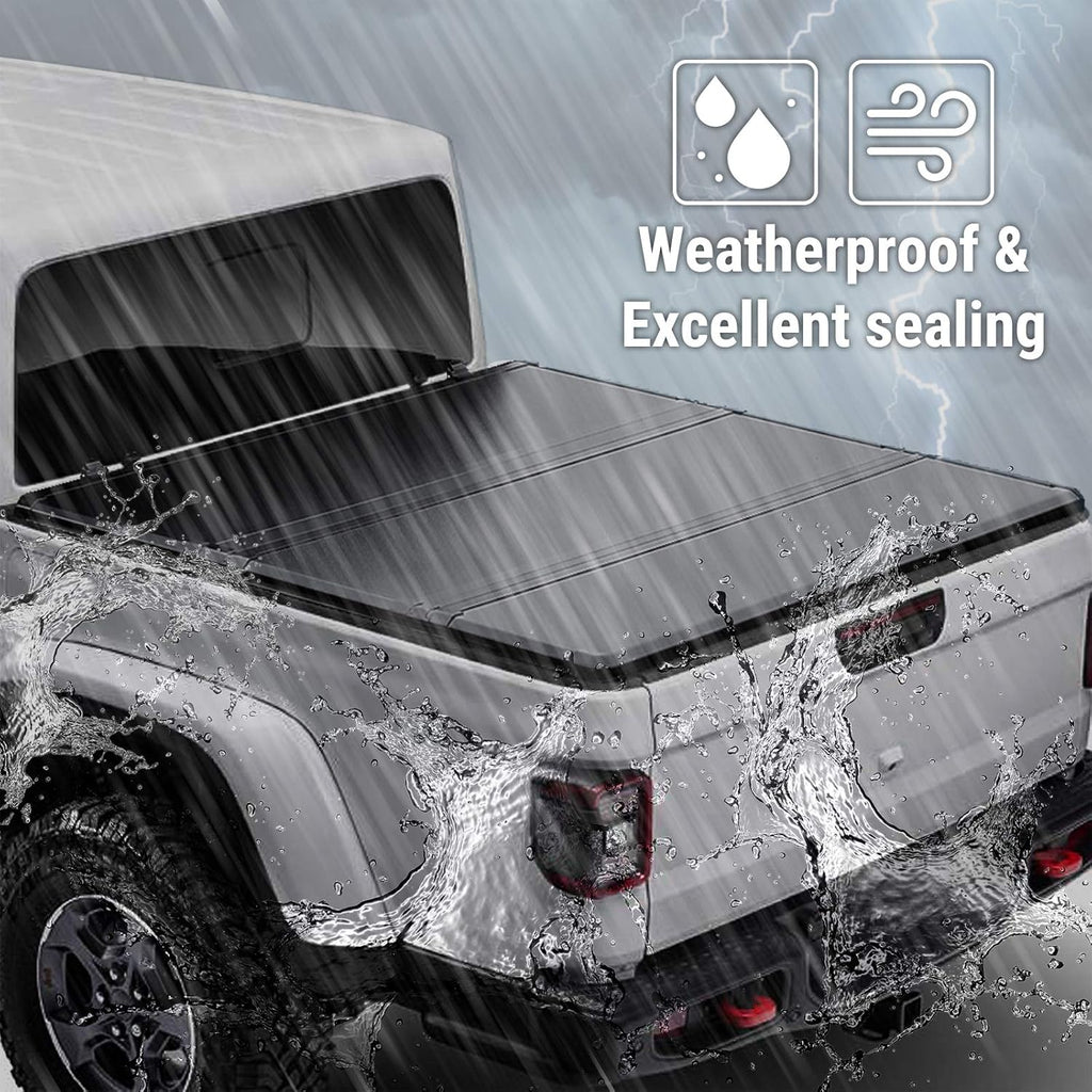 Black Hard Tri-Fold Truck Bed Tonneau Cover for Ford Ranger 5' Bed F273005