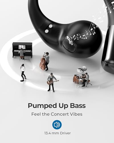 Open Ear Wireless Earbuds with 4-Mic Clear Call, 30H Playtime F64241